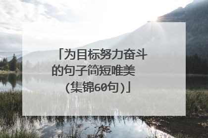 为目标努力奋斗的句子简短唯美 (集锦60句)