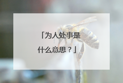 为人处事是什么意思?