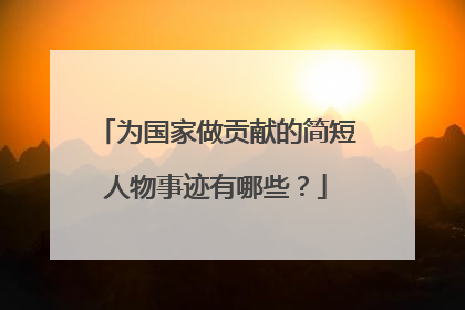 为国家做贡献的简短人物事迹有哪些?