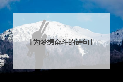 为梦想奋斗的诗句