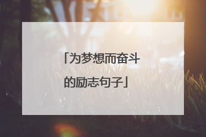 为梦想而奋斗的励志句子