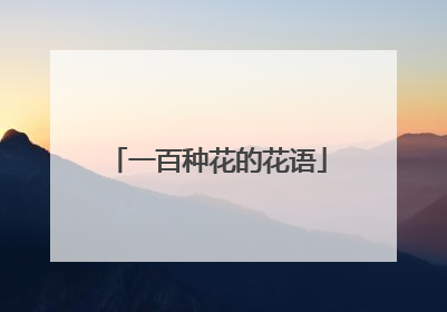 一百种花的花语