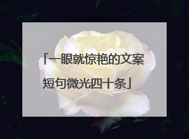 一眼就惊艳的文案短句微光四十条