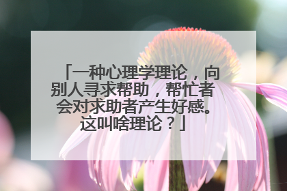 一种心理学理论,向别人寻求帮助,帮忙者会对求助者产生好感。这叫啥理论?