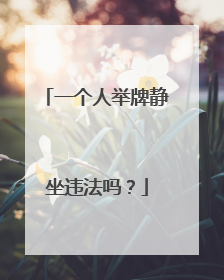 一个人举牌静坐违法吗?