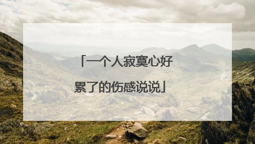 一个人寂寞心好累了的伤感说说