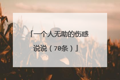 一个人无助的伤感说说(70条)