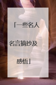 一些名人名言摘抄及感悟