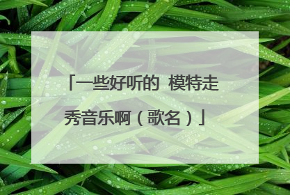 一些好听的 模特走秀音乐啊(歌名)