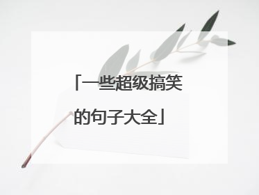 一些超级搞笑的句子大全
