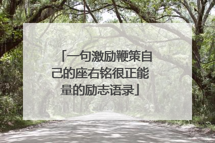一句激励鞭策自己的座右铭很正能量的励志语录