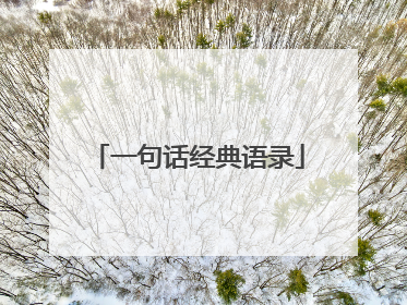 一句话经典语录