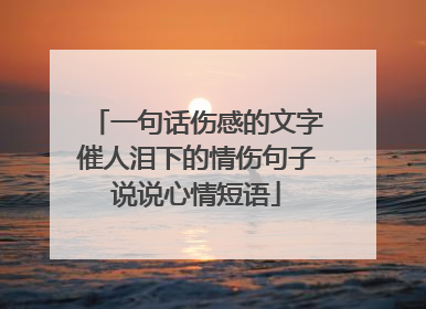 一句话伤感的文字催人泪下的情伤句子说说心情短语
