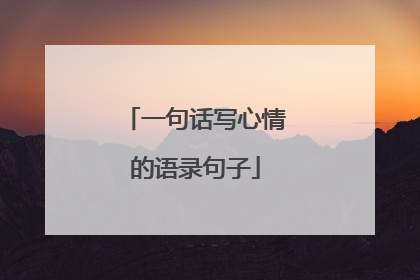一句话写心情的语录句子