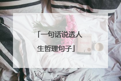 一句话说透人生哲理句子