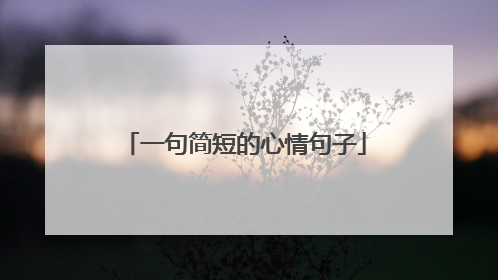 一句简短的心情句子