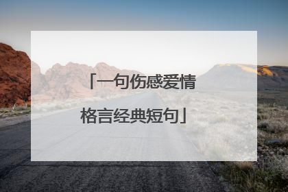 一句伤感爱情格言经典短句