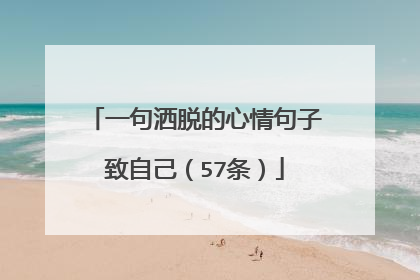 一句洒脱的心情句子致自己(57条)
