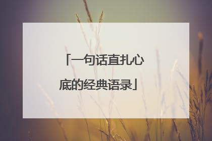 一句话直扎心底的经典语录