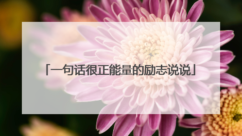 一句话很正能量的励志说说