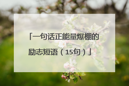 一句话正能量爆棚的励志短语(15句)