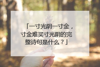 一寸光阴一寸金,寸金难买寸光阴的完整诗句是什么?
