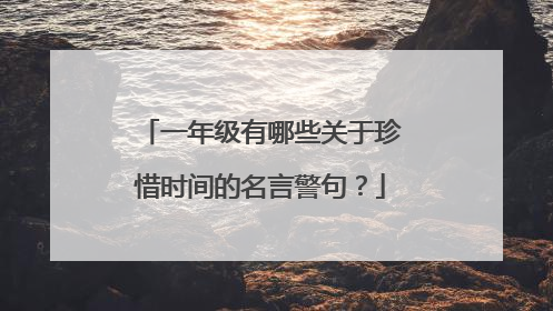 一年级有哪些关于珍惜时间的名言警句?