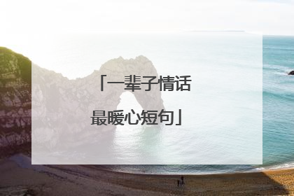 一辈子情话最暖心短句