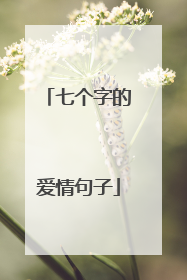 七个字的爱情句子