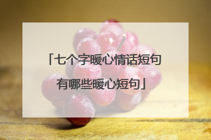 七个字暖心情话短句 有哪些暖心短句