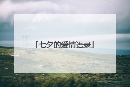 七夕的爱情语录
