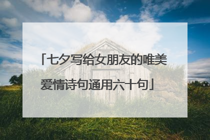 七夕写给女朋友的唯美爱情诗句通用六十句