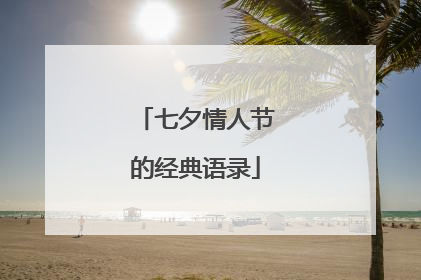 七夕情人节的经典语录