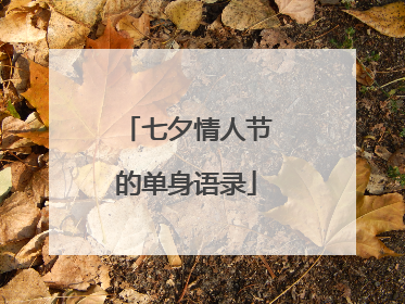 七夕情人节的单身语录