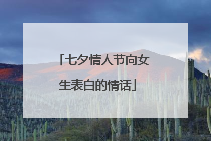 七夕情人节向女生表白的情话