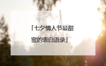 七夕情人节最甜蜜的表白语录