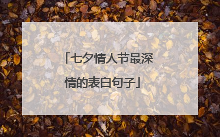 七夕情人节最深情的表白句子