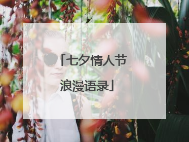 七夕情人节浪漫语录