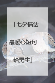 七夕情话最暖心短句给男生