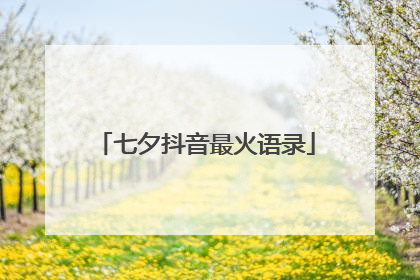七夕抖音最火语录