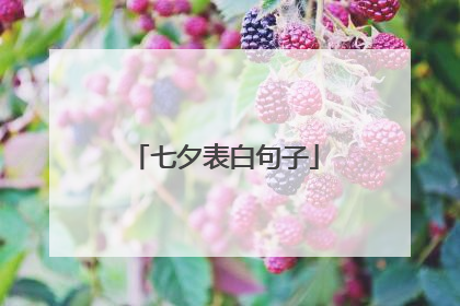 七夕表白句子