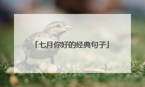 七月你好的经典句子