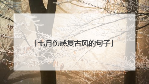 七月伤感复古风的句子