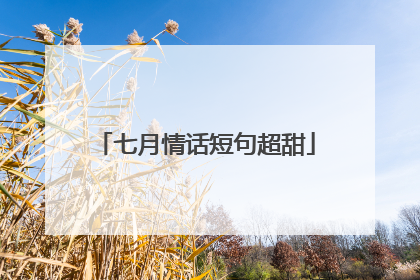 七月情话短句超甜
