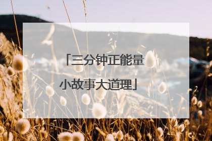 三分钟正能量小故事大道理