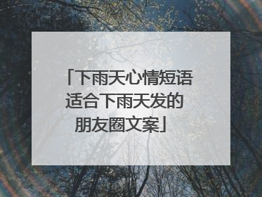 下雨天心情短语 适合下雨天发的朋友圈文案