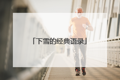 下雪的经典语录