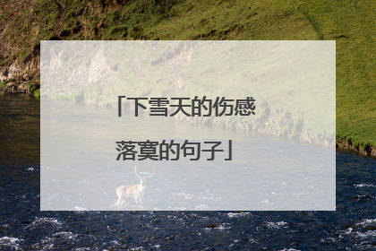 下雪天的伤感落寞的句子
