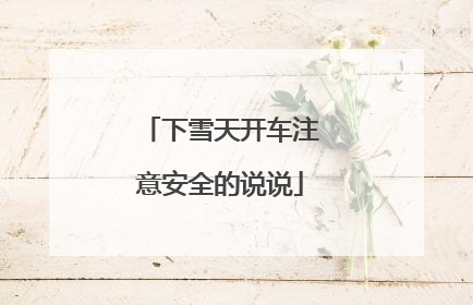 下雪天开车注意安全的说说