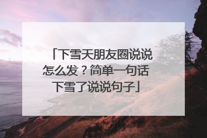 下雪天朋友圈说说怎么发?简单一句话下雪了说说句子